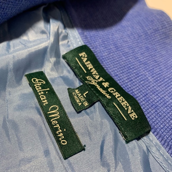 Fairway & Greene Signature Italian Merino Wool Vest Golf Men Size L Blue Golfing - Picture 4 of 7